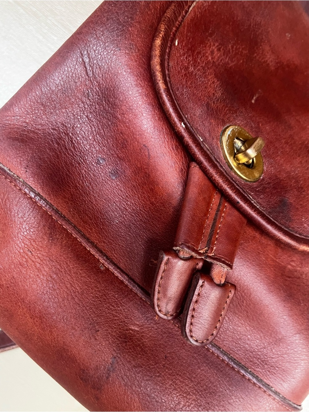 Coach H50-9960 Daypack Brown Leather Mini Backpack Purse Turn-Lock Closure - Picture 7 of 14